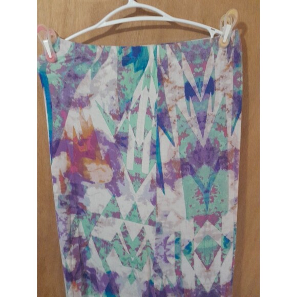 Decree Long Skirt Size Medium/ Multicolored Geometric Slit In Back Super CUTE - Picture 2 of 7